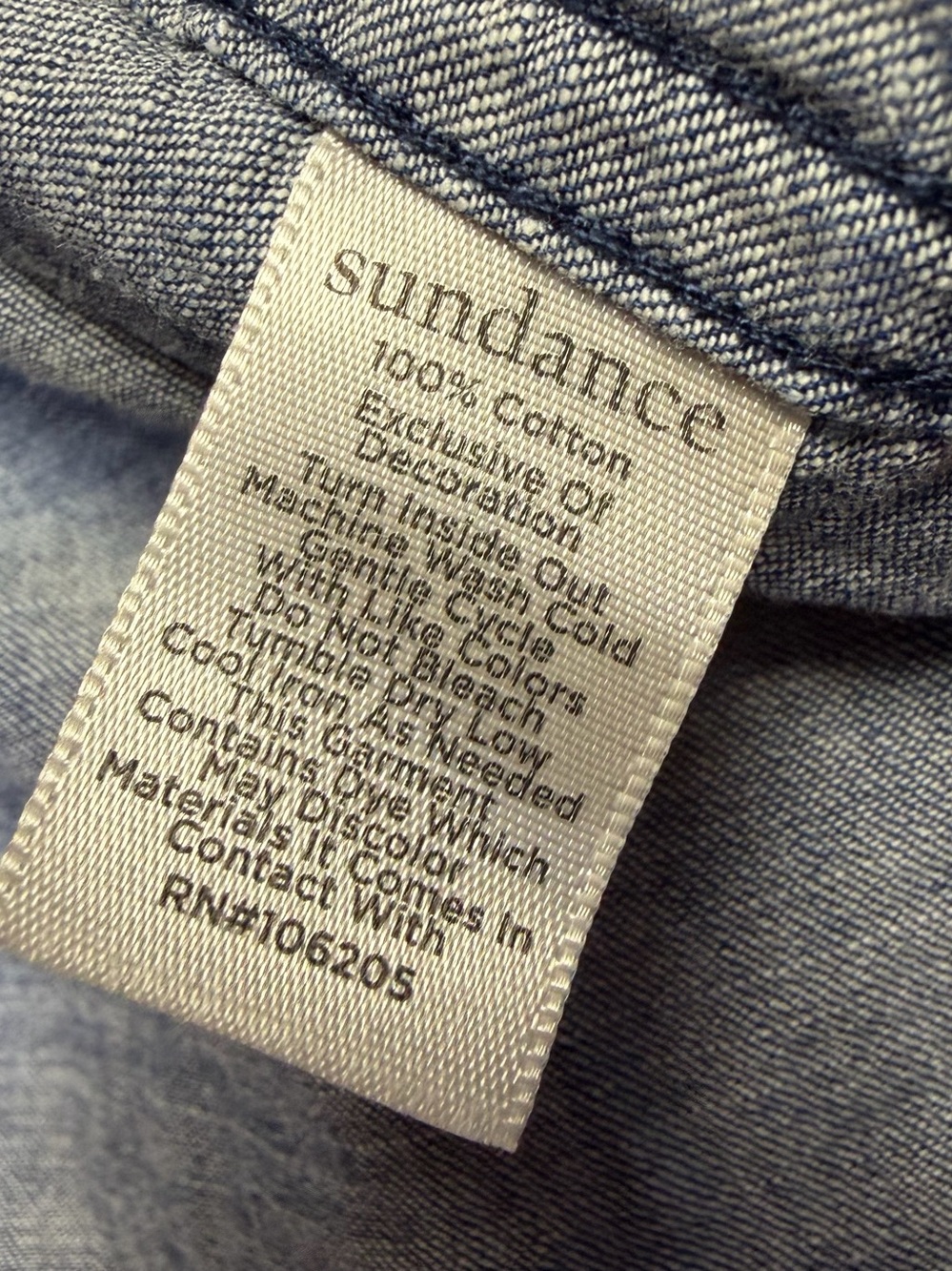 Sundance Lennon Denim Floral Embroidered Snap Shirt Womens Small Blue Chambray - Picture 11 of 12